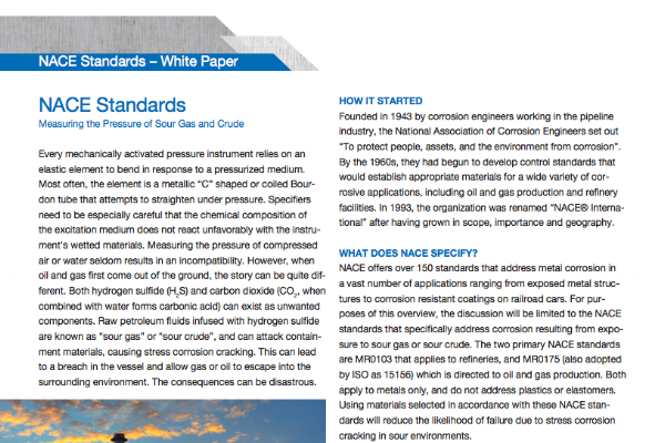 NACE Standards White Paper | Ashcroft